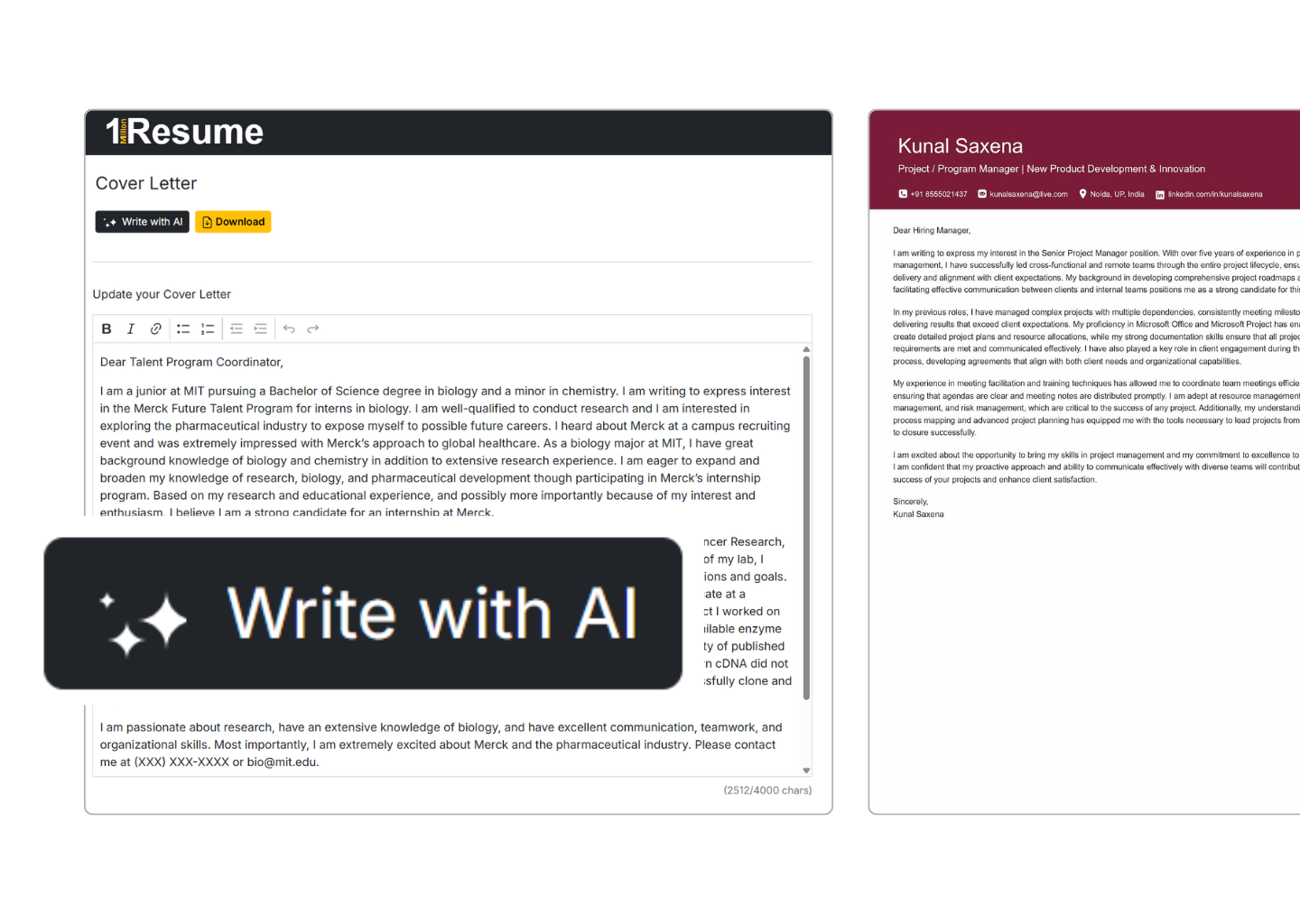 resume builder using ai to optimize skills and experience section in resume
